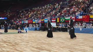 19WKC World Kendo Championship Womens individual ISR1 L Cohn vs GRE1 A Akila [upl. by Stan]