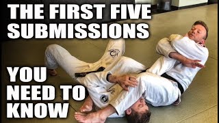 The First Five Submissions You Need To Know  JiuJitsu Basics [upl. by Hax628]