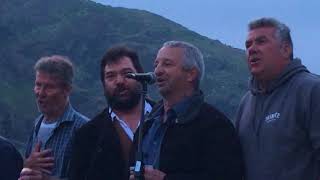 Port Isaac’s Fisherman’s singing Little Eyes with the cast of Fisherman’s Friends the movie 2018 [upl. by Etnoj]