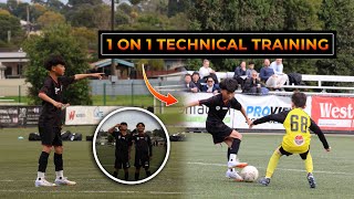 1 on 1 Attacking Midfielder Technical Training  U10s Academy Player [upl. by Ynitsed]