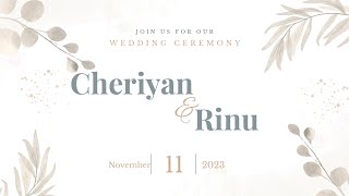 Cheriyan amp Rinu  Wedding Ceremony  11th Nov 2023  LIVE [upl. by Sevein]