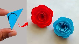 HOW TO MAKE JISOOs FLOWER 🌹 Paper Flower Making Step By Step  DIY Origami Flower [upl. by Behl]