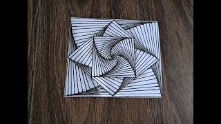 3D Line Illusion Drawing on Paper [upl. by Eiral652]