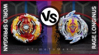 WORLD SPRIGGANU’ 2B vs RAGE LONGINUSDs’ 3A ON REAL LIFE BEYBLADE STADIUM [upl. by Dlorrej585]