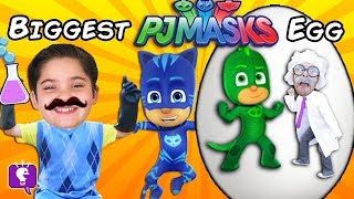 Giant PJ MASKS Surprise Egg With Hello Neighbor Visiting HobbyKids [upl. by Atekan]