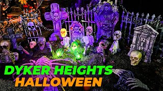 NYC LIVE Exploring Dyker Heights Brooklyn Halloween Decorations October 15 2021 [upl. by Dunstan591]