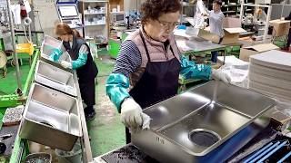 Process of Mass Producing Kitchen Sinks by Automated Robots Amazing Stainless Sink Factory [upl. by Donoghue]