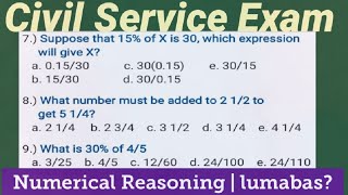 Civil Service Exam Numerical Reasoning  lumabas dati part3 [upl. by Lemon]