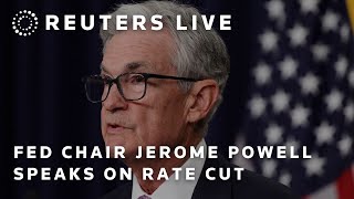 LIVE Chair Jerome Powell speaks after Fed cuts rates notes labor market easing solid economic … [upl. by Sarette898]