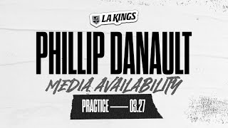 Forward Phillip Danault  032724 LA Kings Practice in Vancouver  Media Availability [upl. by Ahtilat]