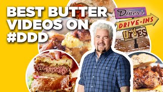 Craziest DDD Butter Videos with Guy Fieri  Diners DriveIns and Dives  Food Network [upl. by Chester]