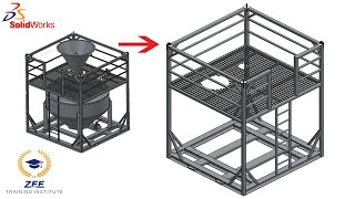 SolidWorks Weldments Industrial Steel frame [upl. by Garda150]