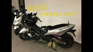 Kymco AK 550  STRIPPED OUT Look under the coverings [upl. by Okiek]