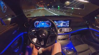 2021 MERCEDES E 400 D TMODEL 330 PS NIGHT POV AUTOBAHN DRIVE ASCHAFFENBURG 60 FPS GPS [upl. by Oirogerg]