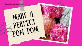 How to make a perfect full pom pom Beautiful pom pom tutorial Make great pom poms for hats [upl. by Satterlee]