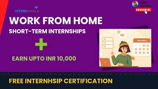 Internshala WFH INTERNSHIP  ShortTerm Work From Home Internships  Free Internship Certificate [upl. by Atsirtal]