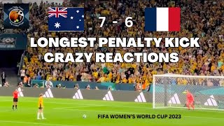 Crazy Reactions to Australia Matildas Longest Penalty Kick vs France  Women’s World Cup 2023 [upl. by Ohaus87]