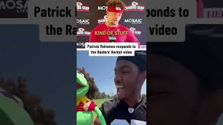 🐸 Patrick Mahomes responds to Kermit Puppet at Raiders Camp [upl. by Korrie]