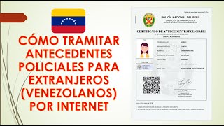 Como tramitar antecedentes policiales para extranjeros [upl. by Lifton]