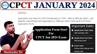 cpct jan 2024 exam application form start  apply form cpct january 2024 [upl. by Patrice]