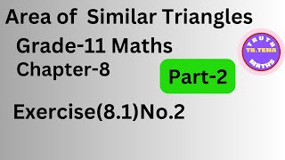 Grade11 maths chapter8 Exercise81No2 Area of Similar Triangles Tena [upl. by Anyg]