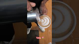 Tulip 🌷 baristalatteart shortsvideo [upl. by Dunning]