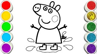 Peppa Pig Easy Drawing Painting amp Coloring For Kids and Toddlers Child Art [upl. by Stefan]