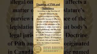 Doctrine of Pith and Substance [upl. by Schertz]