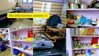 My little Kitchen daily routine☺️ daily routine vlog working in kitchen kitchen organising😊 [upl. by Karissa372]