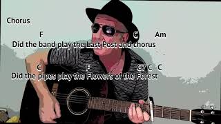 The Green Fields of France Willie McBride GUITAR LESSON playalong with chords and lyrics [upl. by Nnaeiram]