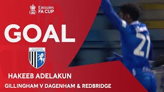 GOAL  Hakeeb Adelakun  Gillingham v Dag amp Red  Second Round Replay  Emirates FA Cup 202223 [upl. by Margie]