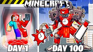 I Survived 100 Days as EVIL CLOCKMAN in Minecraft [upl. by Eanal]