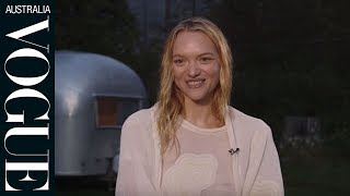 One minute with Gemma Ward on the set of her Vogue cover shoot [upl. by Katerine]