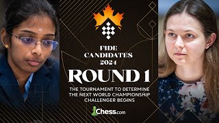 FIDE Womens Candidates 2024 Round 1  Vaishali And Salimova Debut To Threaten The Status Quo [upl. by Idelia]