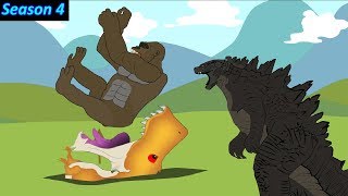 Godzilla  King Kong vs Dinosaur 3  Funny Cartoon Movie Animation  Godzilla Cartoon [upl. by Kidd]