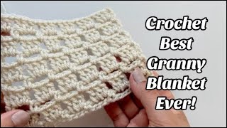 CROCHET BEST GRANNY BLANKET EVER  EASY [upl. by Atkinson78]