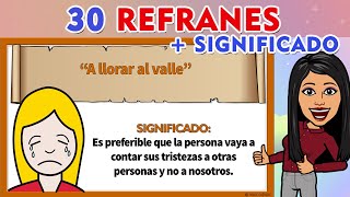 30 Ejemplos De Refranes CON SU SIGNIFICADO I Refranes  Significado [upl. by Dell]