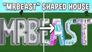 Building the WORD MRBEAST into a Bloxburg House [upl. by Aicilaf677]