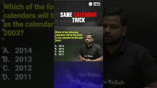 Reasoning Calendar Tricks PW OPSCWallah Shorts [upl. by Parent]