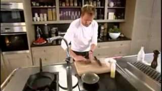 Gordon Ramsays Crispy Salmon Recipe YouTube [upl. by Cati]