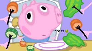 i edited peppa pig so george will eat his vegetables  part 6 🍅🤢🥒 [upl. by Anahsahs]