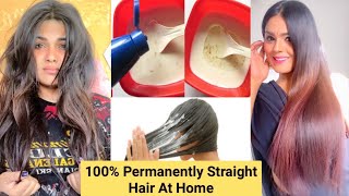 Keratin amp Hair Straightening at Home  Natural Products How to Permanently straighten Hair at Home [upl. by Tryck]