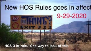 NEW HOS Rules  Here’s the THING  9292020 [upl. by Sinclare35]