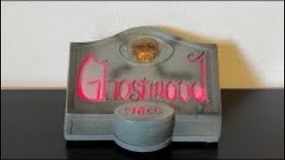 Gemmy Halloween 2008 Haunted Gravestone Purple Font With HQ Audio [upl. by Sebbie]