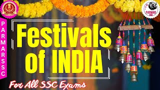 STATIC GK FOR SSC EXAMS  FESTIVALS OF INDIA  PARMAR SSC [upl. by Enelime]