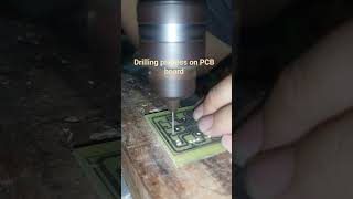 Drilling process on PCB board pcb process robotic robotics education [upl. by Rosita]