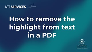 Adobe Acrobat  How to remove the highlight from text in a PDF [upl. by Torhert]