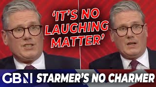 WATCH Keir Starmer SNAPS at audience for LAUGHING at his Dad was a toolmaker line [upl. by Nawad]