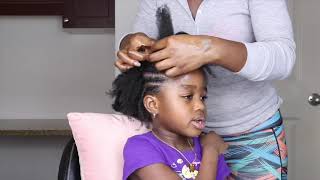 KIDS NATURAL HAIRSTYLES No Rubber band Protective Style on 4C Natural Hair [upl. by Phia569]