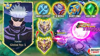 NEW META XAVIER MOST POWERFUL BUILD 😱  XAVIER BUILD AND EMBLEM 2024  MLBB [upl. by Ivah]